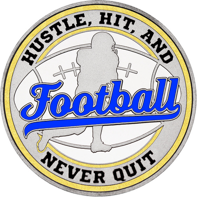Royal Blue "Football" with Gold Outer Circular Borders